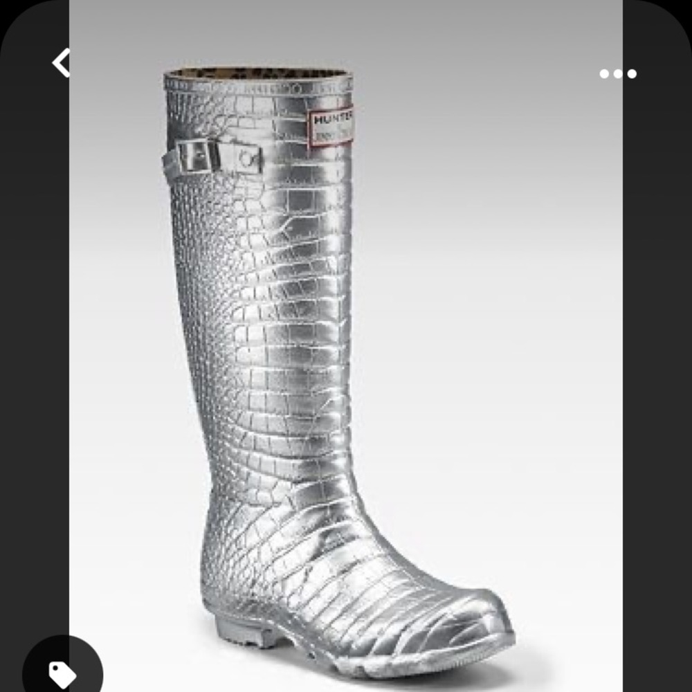 Jimmy Choo hunter metallic silver boots